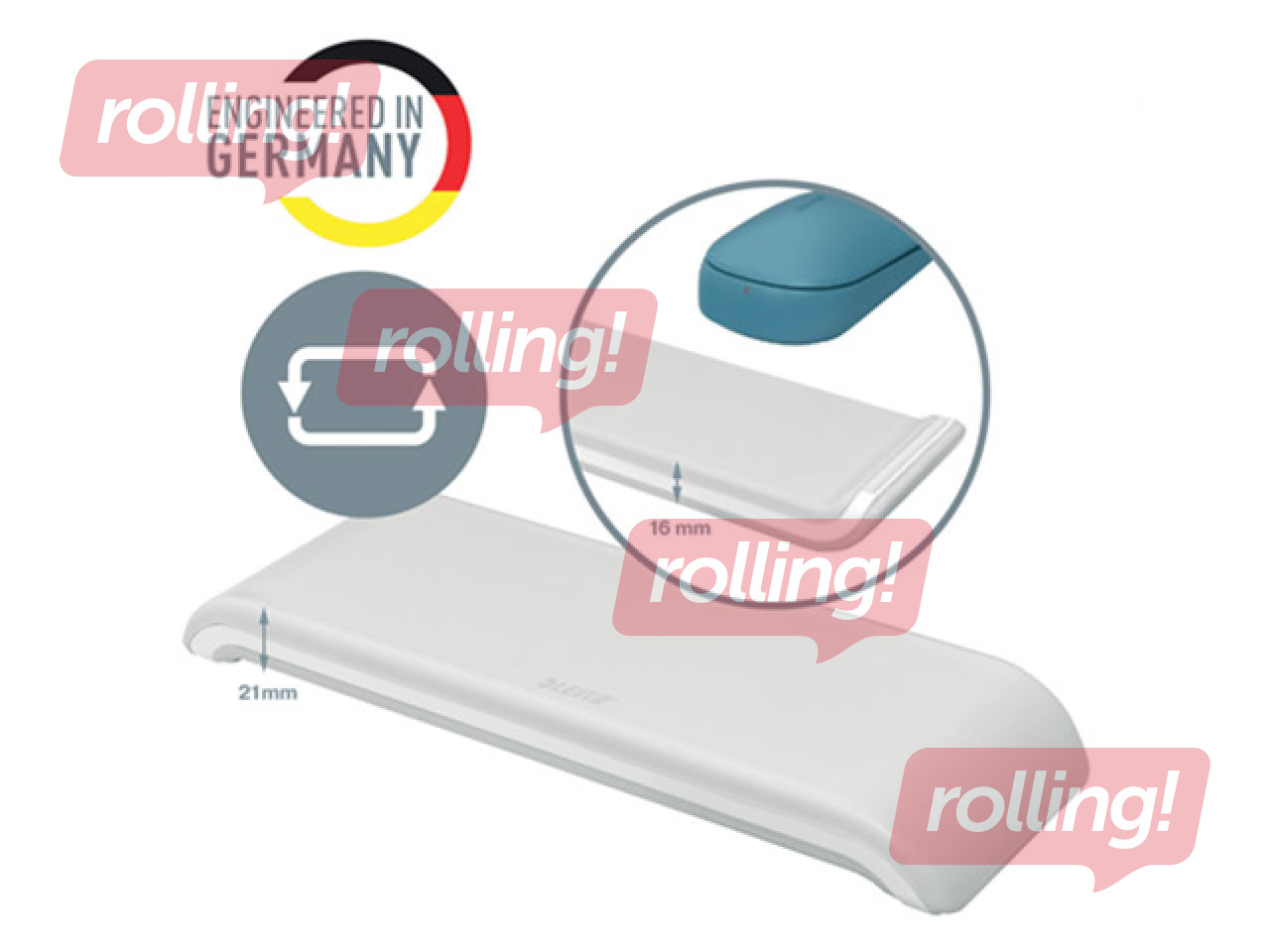 Mouse wrist rest Leitz Ergo Cosy, light grey