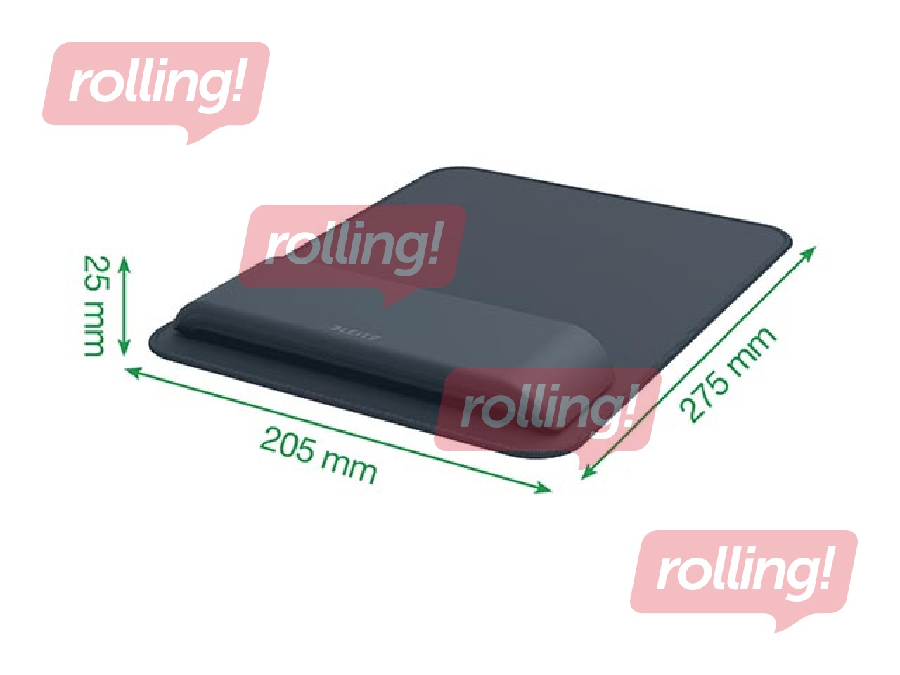 Peles paliktnis Leitz Ergo ar regulējamu plaukstas balstu, tumši pelēks, 1 gab.