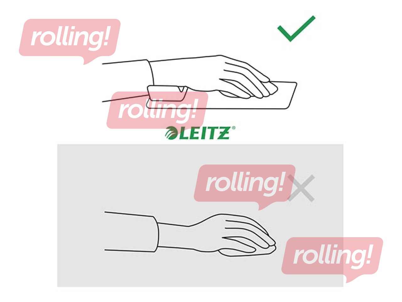 Reguleeritava randmetoega hiirematt Leitz Ergo, tumehall, 1 tk.