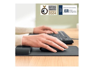 Reguleeritava randmetoega hiirematt Leitz Ergo, tumehall, 1 tk.