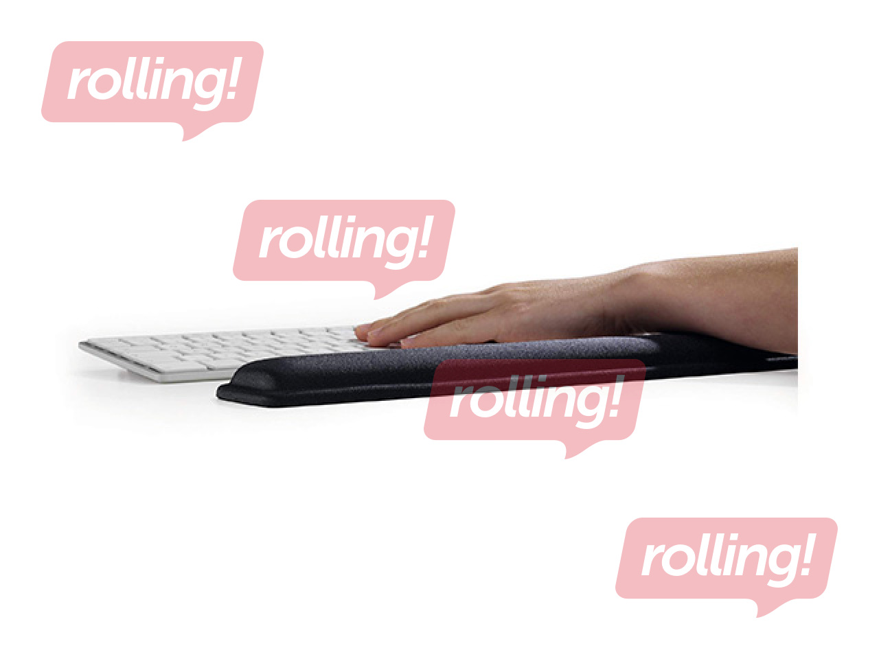 Подставка для запястья с гелевым наполнением прямоугольная Durable, чёрная