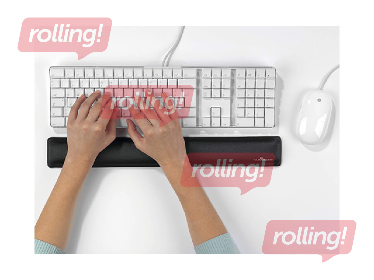 Подставка для запястья с гелевым наполнением прямоугольная Durable, чёрная