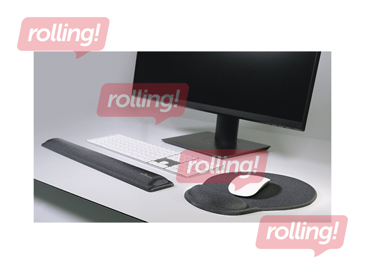 Подставка для запястья с гелевым наполнением прямоугольная Durable, чёрная