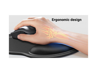 UGREENi ergonoomiline hiirematt randmetoega, must