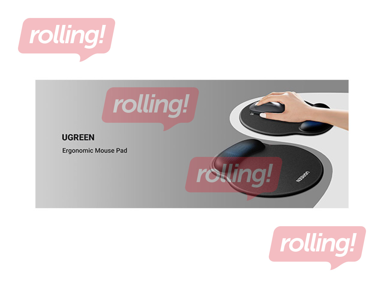 UGREENi ergonoomiline hiirematt randmetoega, must