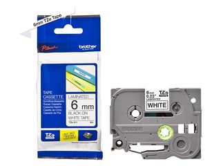 Brother TZe-211 - Black printing on White Tape, Laminated, 6mm width, 8m length