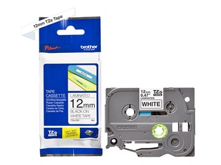 Brother TZe-231 - Must trükk valgel lindil, lamineeritud, 12mm laiune, 8m pikkune