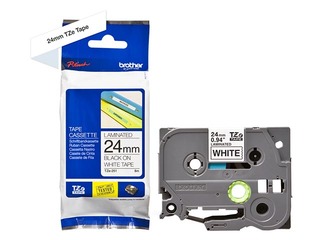 Brother TZe-251 - Black printing on White Tape, Laminated, 24mm width, 8m length