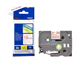 Brother TZe-242 - Punane trükk valgel lindil, lamineeritud, 18mm laiune, 8m pikkune