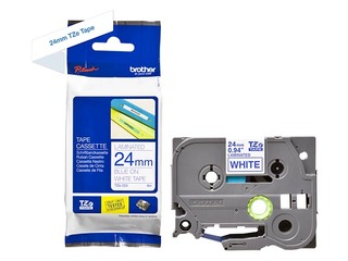 Brother TZe-253 - Blue printing on White Tape, laminated, 24mm width, 8m length
