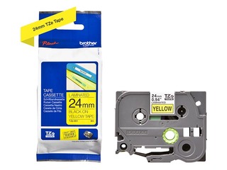 Lente Brother TZe-651, Melns uz dzeltena, 24mm, 8 m, laminēta