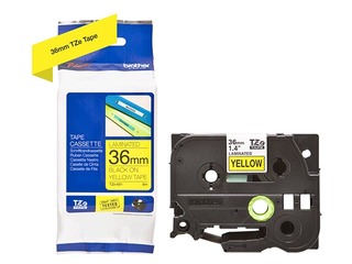 Brother TZe-661 - Black printing on Yellow Tape, laminated, 36mm width, 8m length