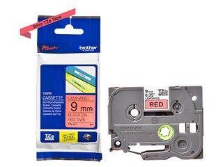 Brother TZe-421- Black printing on Red Tape, laminated, 9mm width, 8m length