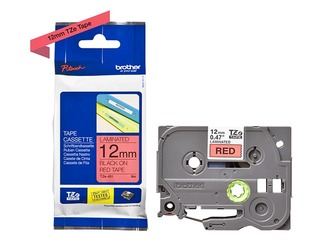 Brother TZe-431- Black printing on Red Tape, laminated, 12mm width, 8m length
