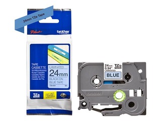 Brother TZe-551- Black printing on Blue Tape, laminated, 24mm width, 8m length