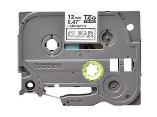 Ламинированная лента Brother TZe-135, Белый текст на прозрачном фоне, 12мм, 8м