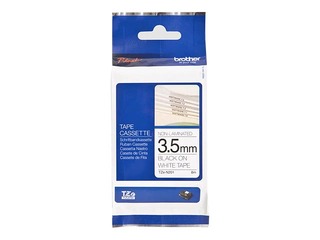Tape Brother TZe-N201 black on white, laminated, 3.5mm x 8m