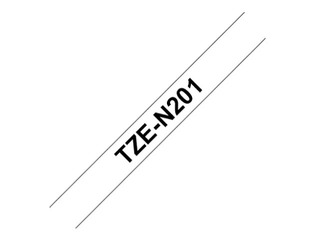 Tape Brother TZe-N201 black on white, laminated, 3.5mm x 8m