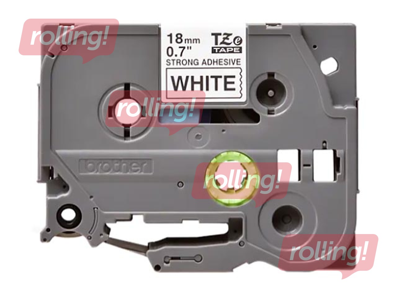 Etiketilindi kassett Brother TZe-S241 must valgel, 18 mm lai, 8 m, tugevalt kleepuv