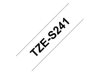 Etiketilindi kassett Brother TZe-S241 must valgel, 18 mm lai, 8 m, tugevalt kleepuv