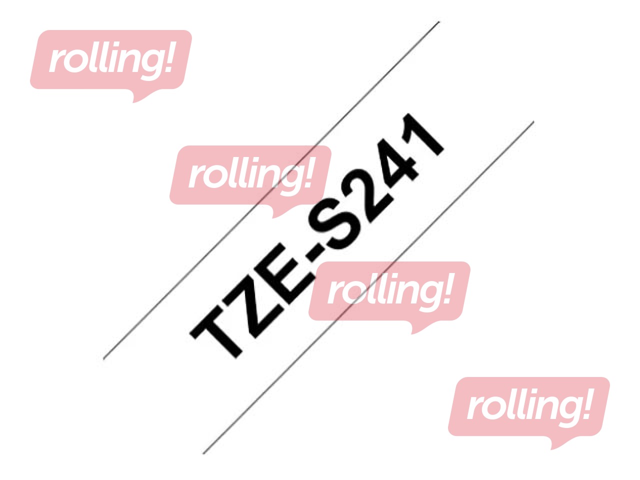 Etiketilindi kassett Brother TZe-S241 must valgel, 18 mm lai, 8 m, tugevalt kleepuv