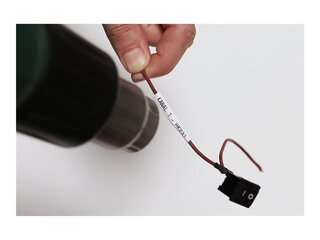 Brother HSe-221E Heat Shrink Tube Tape Cassette - Black on White, 9mm x 1.5m (1.6-5.4mm)