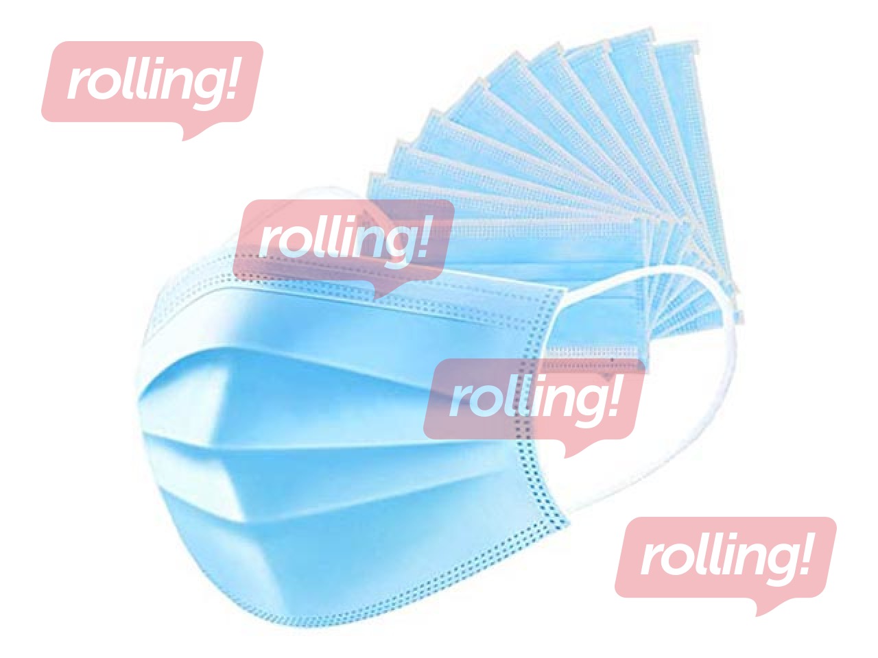 Kaitsemask N50, 3 kihti, elastsete ribadega, 50tk