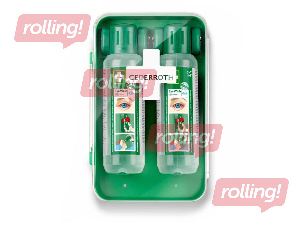 Набор для промывания глаз с держателем Cederroth (2x500мл)