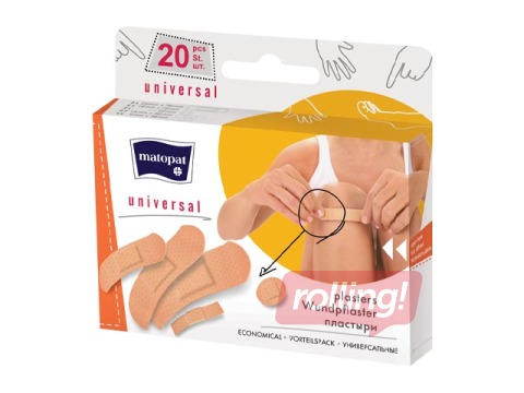 Plaastrid Matopat, Universal Mix, erinevad kujundid ja suurused, 20 tk.