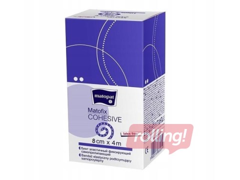 Sidumisside Matopat, Matofix Cohesive, elastne, isekleepuv, 8cm x 4m, 1 tk.