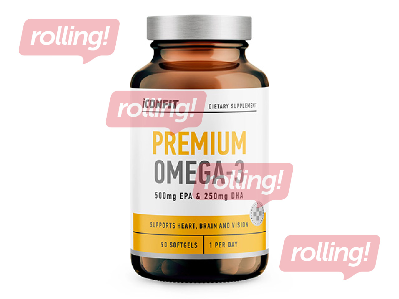 Toidulisand Iconfit, Premium Omega-3, 90 kapslit