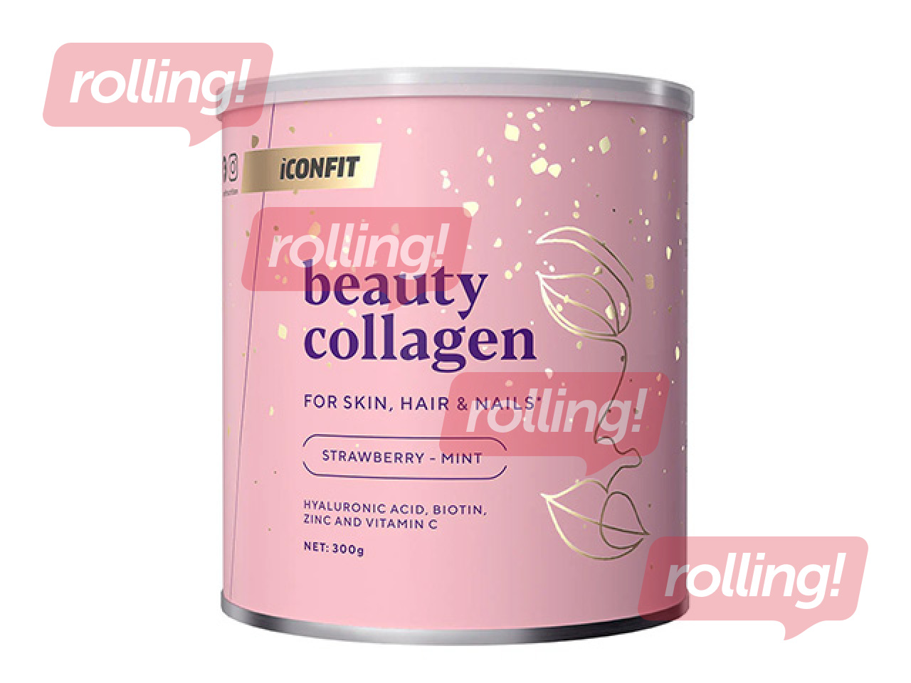 Коллаген Iconfit, Beauty, клубника и мята, 300г