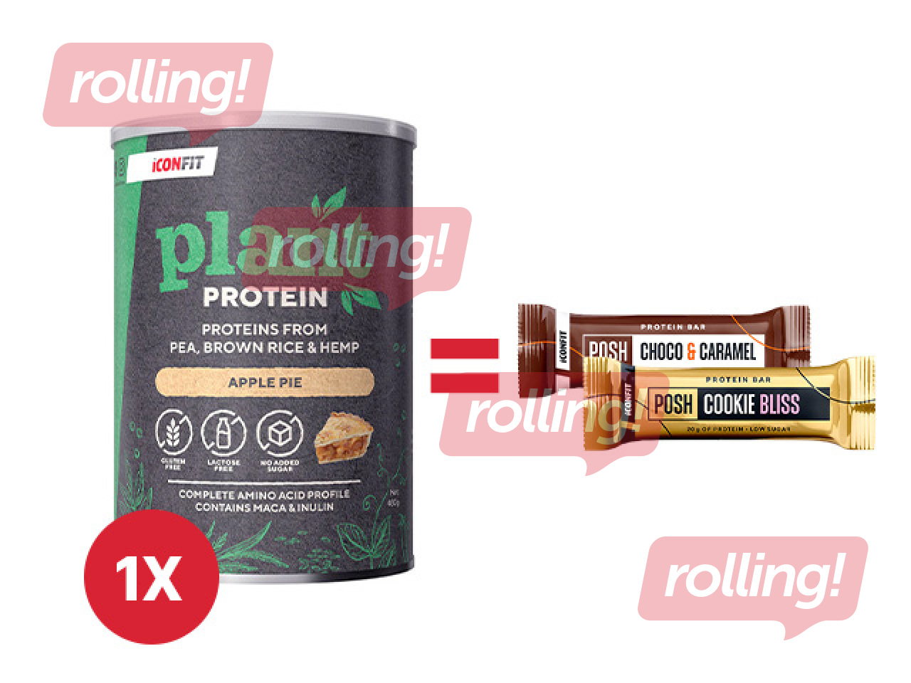 Taimne proteiin Iconfit, õunakoogi, 480g + KAMPAANIA! Osta Iconfit taimne proteiin ja saa kingitus!