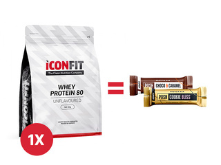Whey Protein Iconfit 80, Unflavoured, 1kg + PROMOTION! Buy Iconfit whey protein and receive a gift!