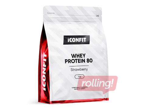 Сывороточный протеин Iconfit 80, клубничный, 1кг + АКЦИЯ! Купи сывороточный протеин Iconfit и получ