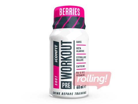 Напиток Iconfit, Pre-Workout Shot, ягодный, 60мл