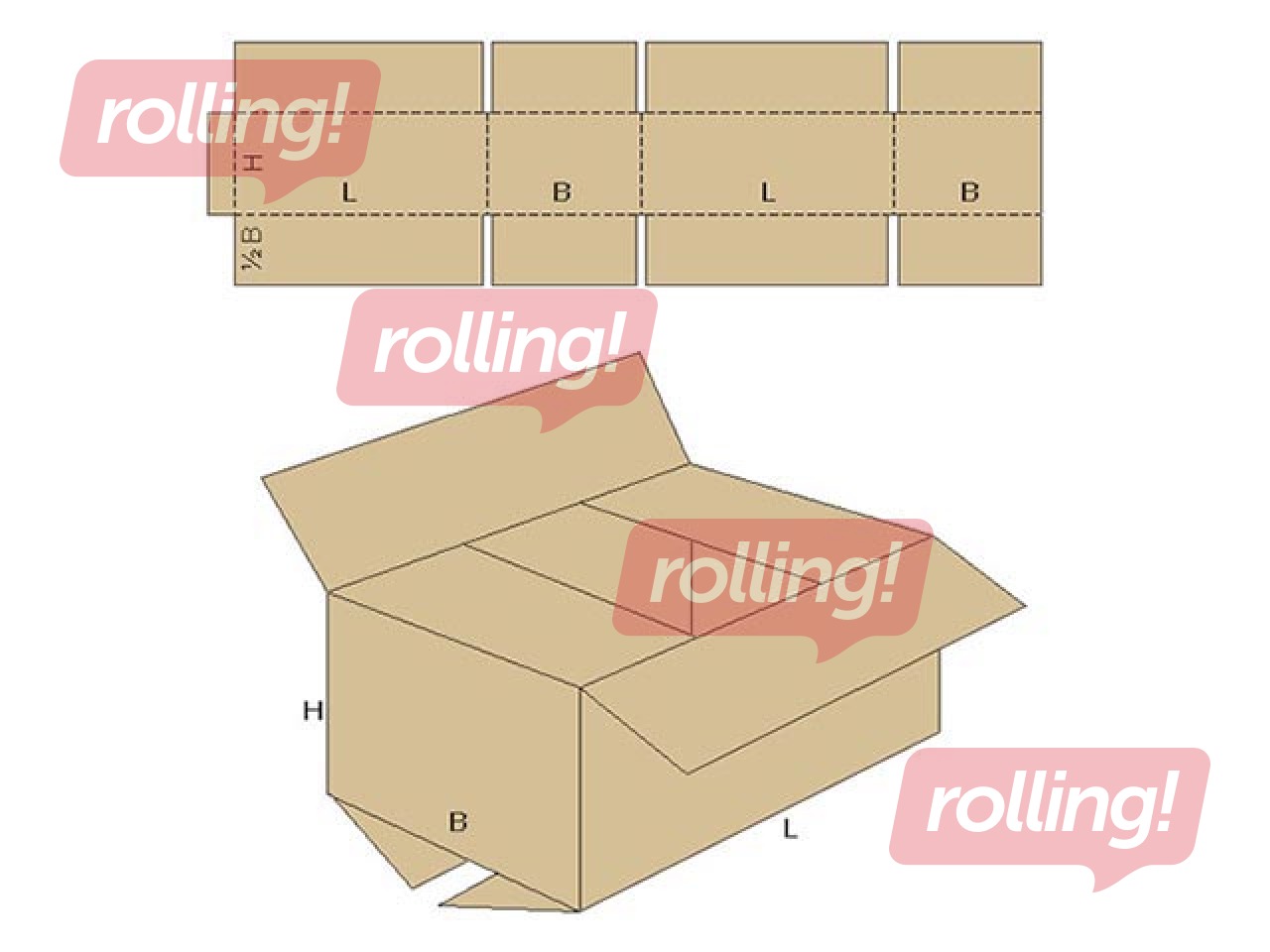 Corrugated cardboard box 580x390x370mm