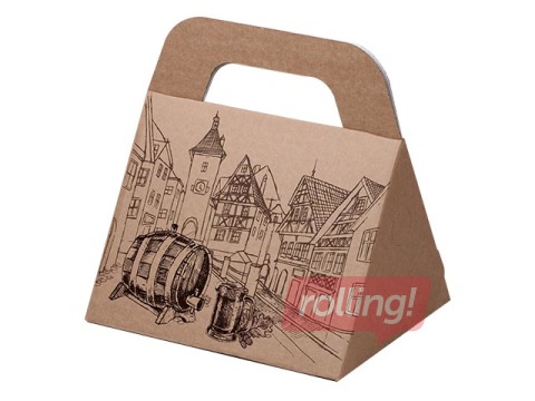 Gofrētā kartona kaste 1-3 pudelēm 0,5L, ar zīmējumu