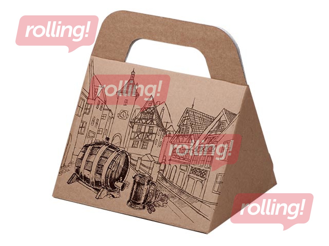 Gofrētā kartona kaste 1-3 pudelēm 0,5L, ar zīmējumu