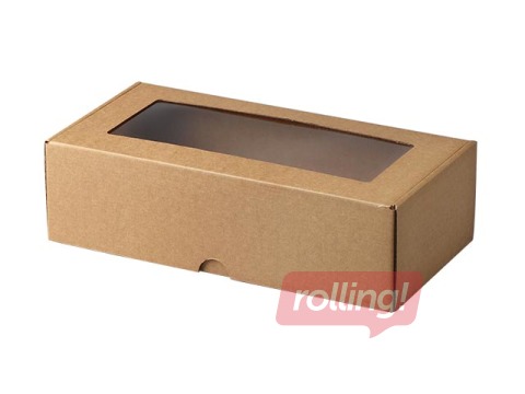 Packaging box with window, 320x165x93mm, with folding lid