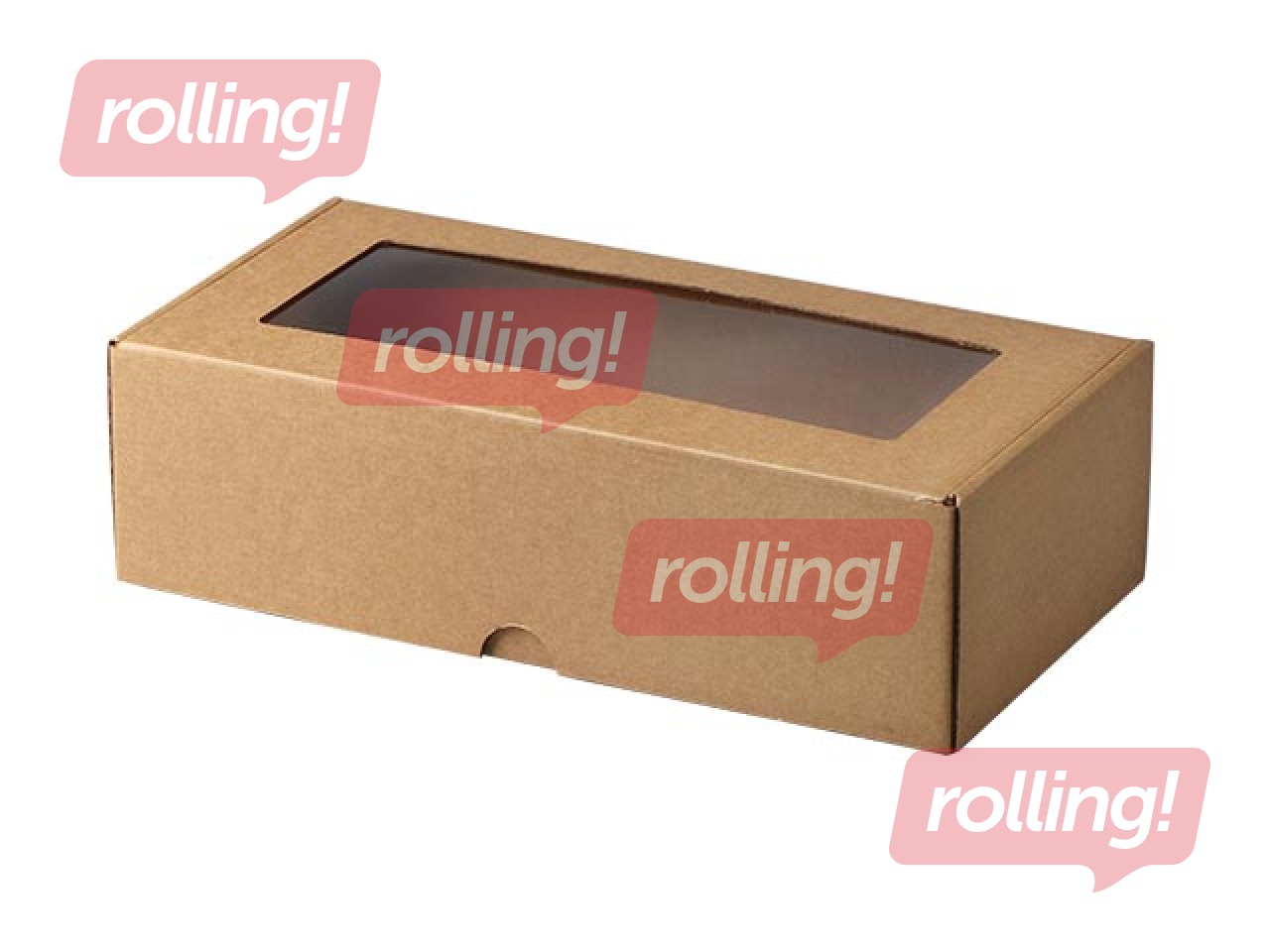 Packaging box with window, 320x165x93mm, with folding lid