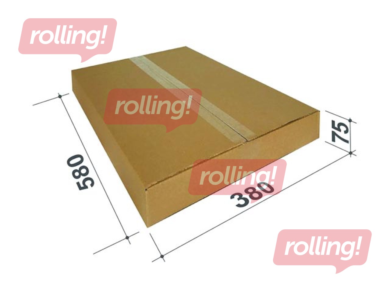 Kartona kaste pakomātiem, S izmērs, 580x380x75mm, brūna