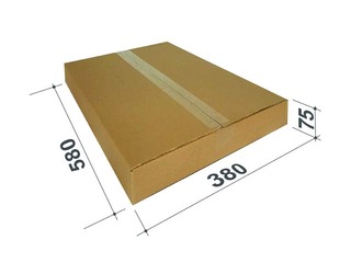 Pappkast pakkide jaoks, suurus S, 580x380x75mm, pruun