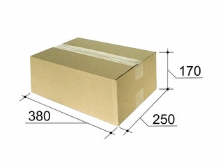 Cardboard box for parcel machines, 1/2 M size, 380x250x170mm, brown