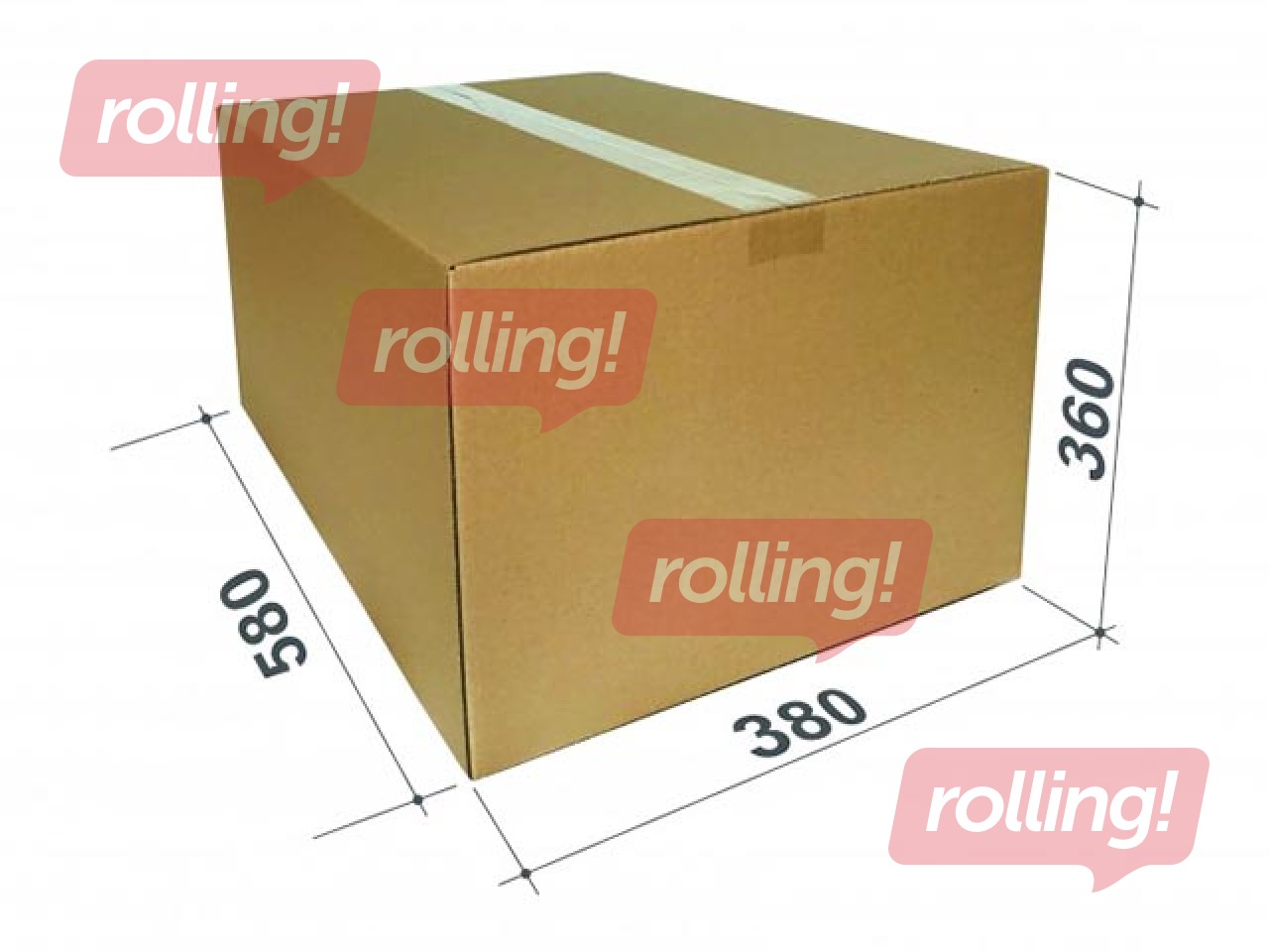 Pappkast pakkide jaoks, L suurus, 580x356x360mm, pruun