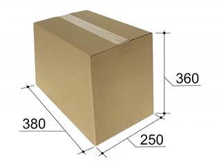 Pappkast pakiautomaatidele, 1/2 L suurus, 380x250x360mm, pruun