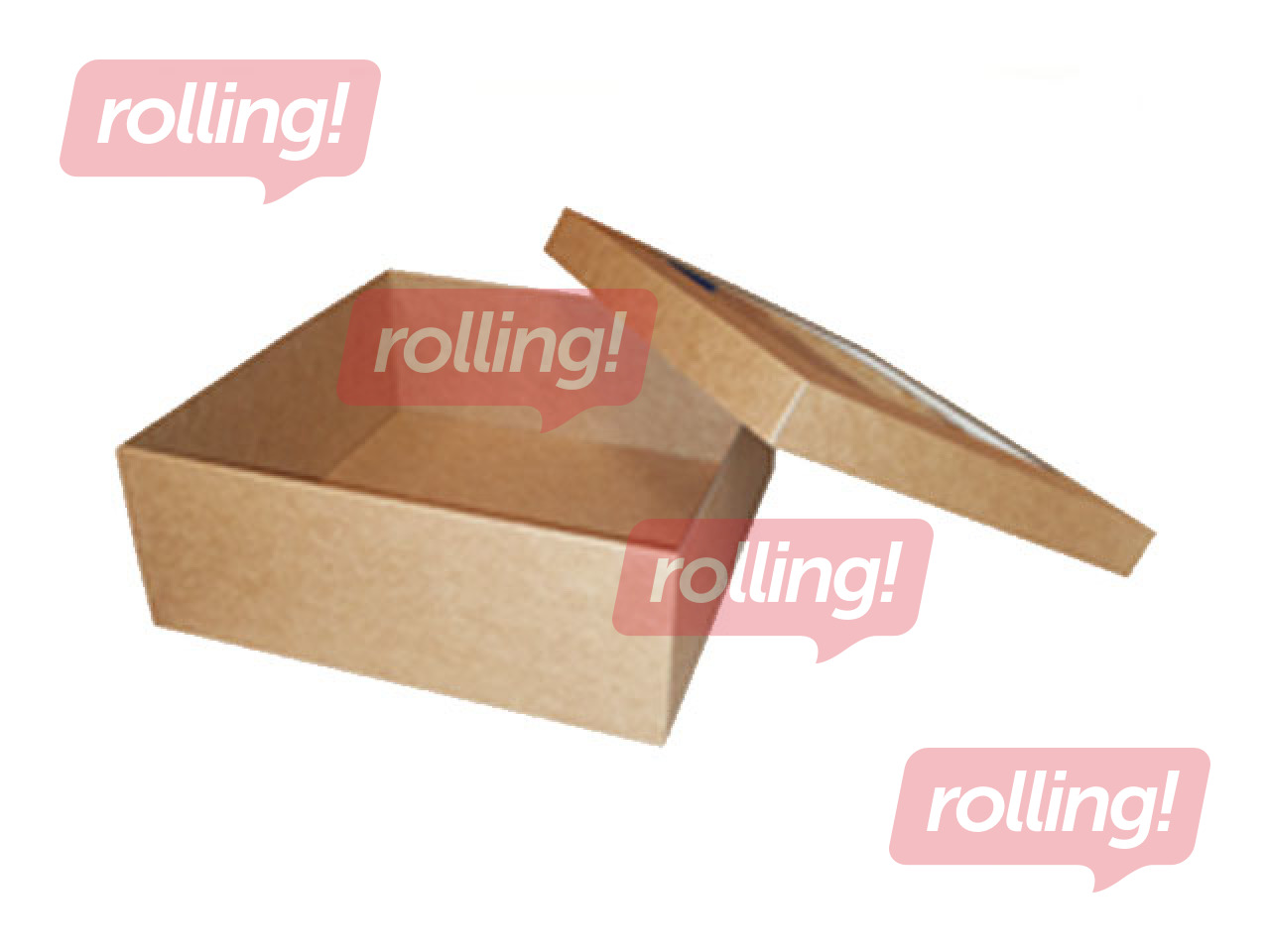 Packaging box, 190x190x80mm, with window, brown