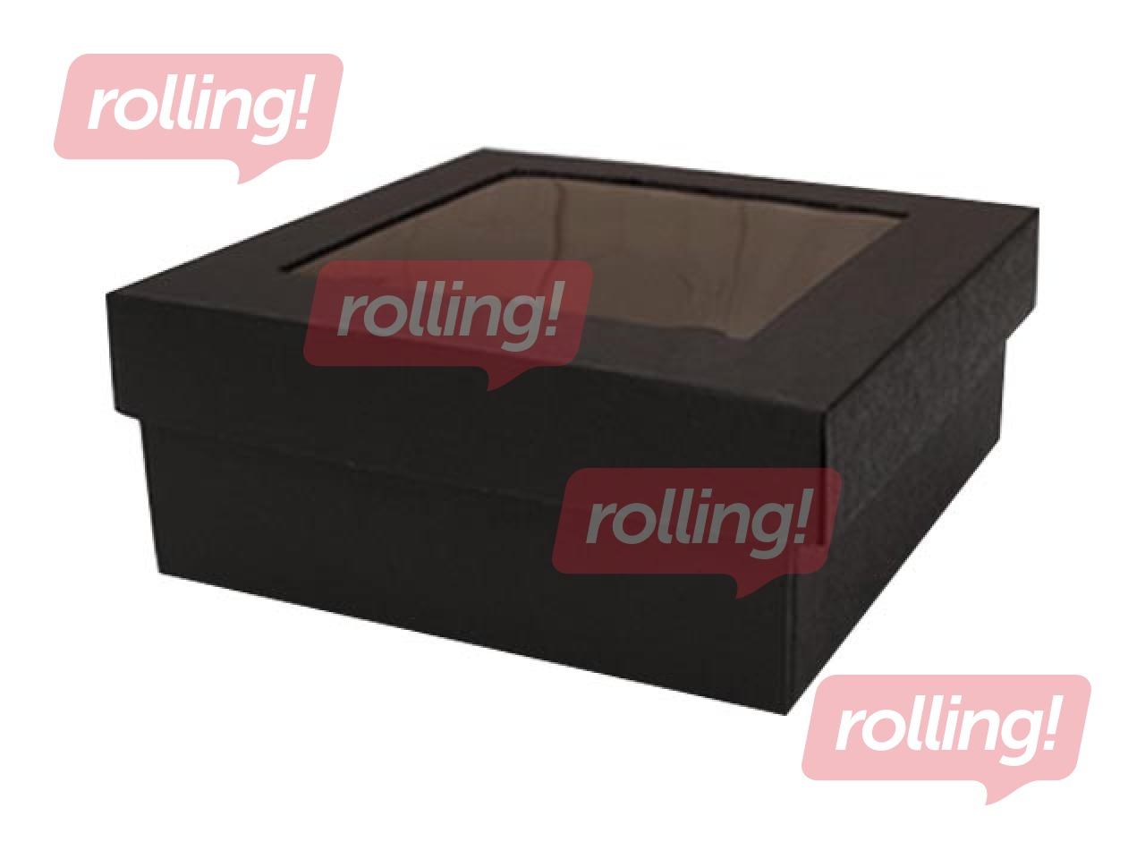 Kartona kaste ar logu, 240x240x80mm, melna