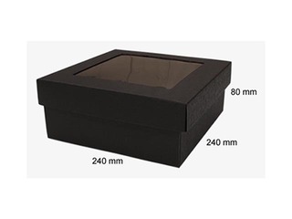 Kartona kaste ar logu, 240x240x80mm, melna