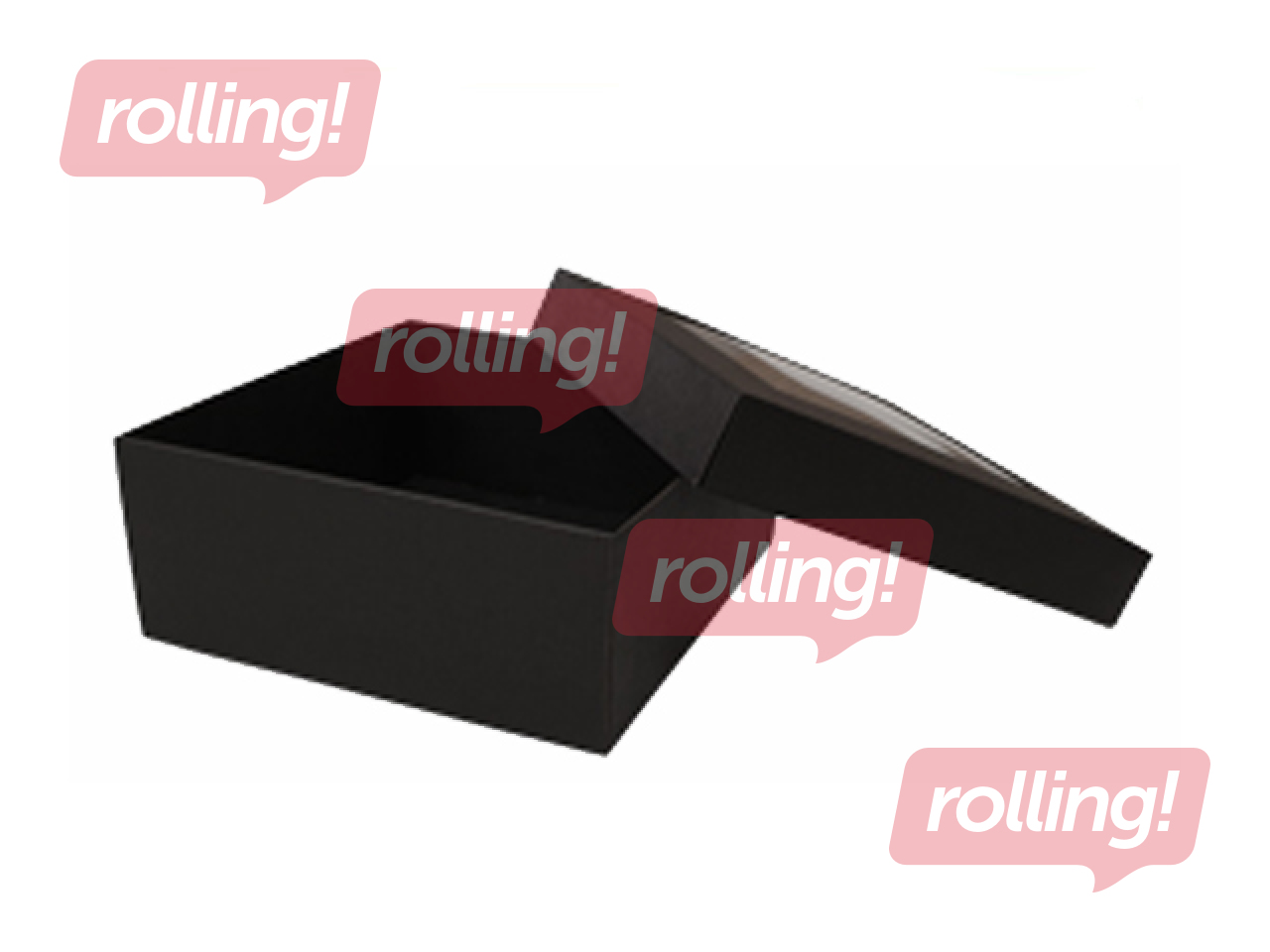 Kinkekarp, 190x190x80mm, aknaga, must